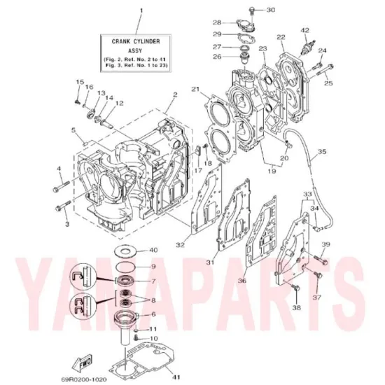 61N-11111-01-1S Head Cylinder for Yamaha Hidea Parsun Seatan 2 Stroke 25HP 30HP Outboard Motor Crankcase