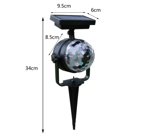 Outdoor Solar Colorful Revolving LED Projector Lamp