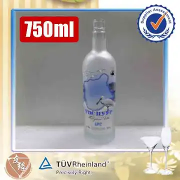 wholesale customized round shape flint glass 0.75l fancy liquor bottles