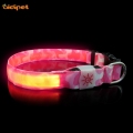 Rosa Camouflage Nylon Led Lighted Blinkande Dog Collar