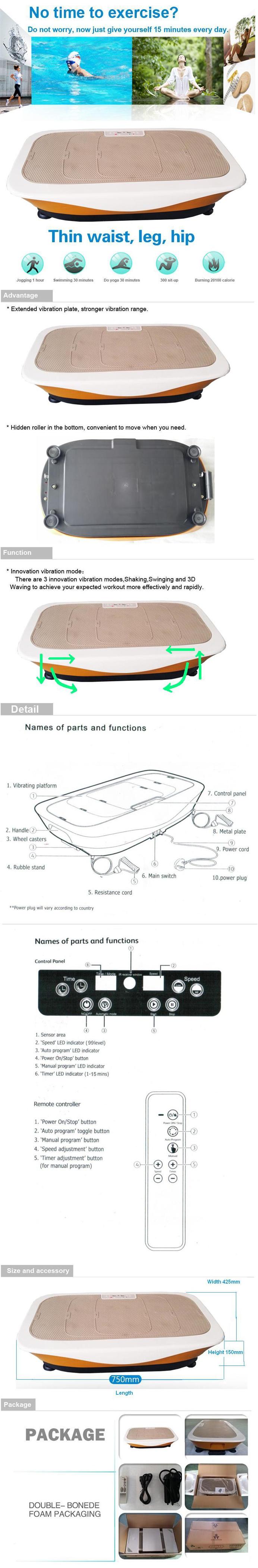 2 Motors Optional Crazy Fit Massage Lose Weight Vibrating Machine