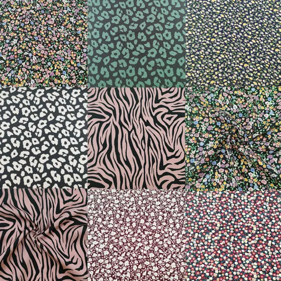 T chiffon printed fabric for dress and garmen