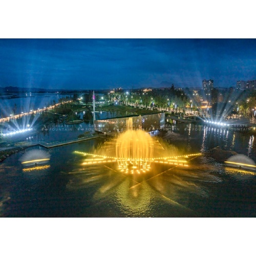 น้ำพุฉายม่านน้ำ 3 มิติ