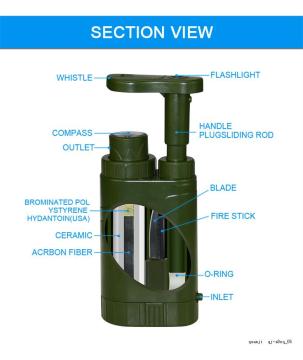 Multi function Mini outdoor water filter OEM