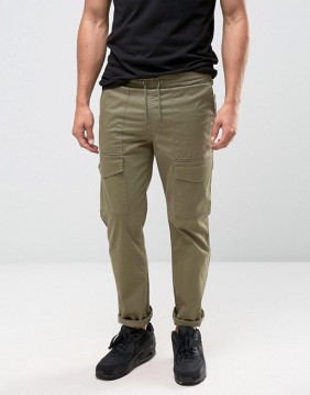 Guangzhou Manufacturer 98% Cotton 2% Elastane Soft Touch Twill Drawstring Waistband Slim Fit Functional Men's Casual Solid Pants