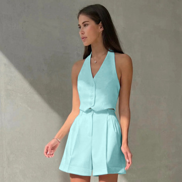 2024 Frump Summer Donne Blu Shorter Shorts Shorts Set