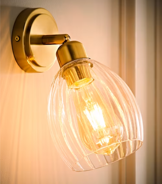 Ribbed Glass Dome Adjustable Wall Light (4)
