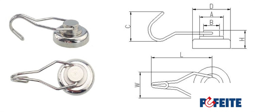 Neodym-Magnet 360 ° C Schwenkbarer Karabiner-Magnethaken