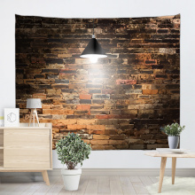 Vintage Light Brick Wandteppich Industrial Style Tapisserie Wandbehang Polyester 3D Print Tapisserie für Wohnzimmer Schlafzimmer Home