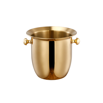 Luxury Gold HDL Ice Bucket with Rope Handles: Perfect for Camping and Vintage Champagne Serving