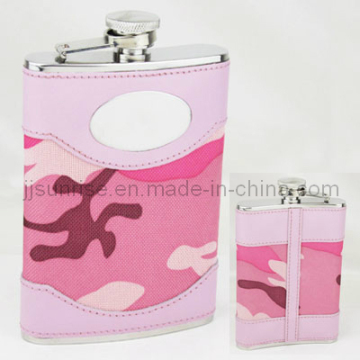 Stainless Steel Wine Pot (JJ-FK93-8ozCamo(Pink))