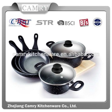 7pcs Forged Aluminum Cookware Set with Marble Coating