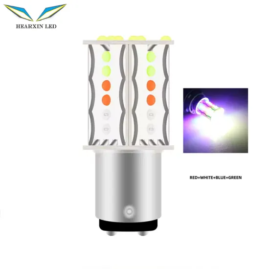 HearxinLED LED Motorcycle BA15D Four Color Flowing Flash Brake Lamp