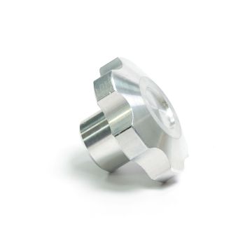 Aluminium star knob tapped clearance hole