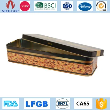 Wholesale Rectangular Metal Tin Packaging For Coffee And Peanut Bean