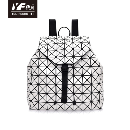 Leather Laptop Bag Geometric lingge backpack fashion laptop backpack for womens Factory