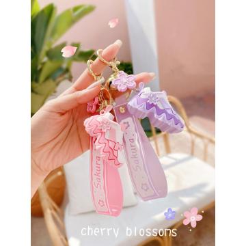 Cherry Blossoms Shoes PVC Keychain