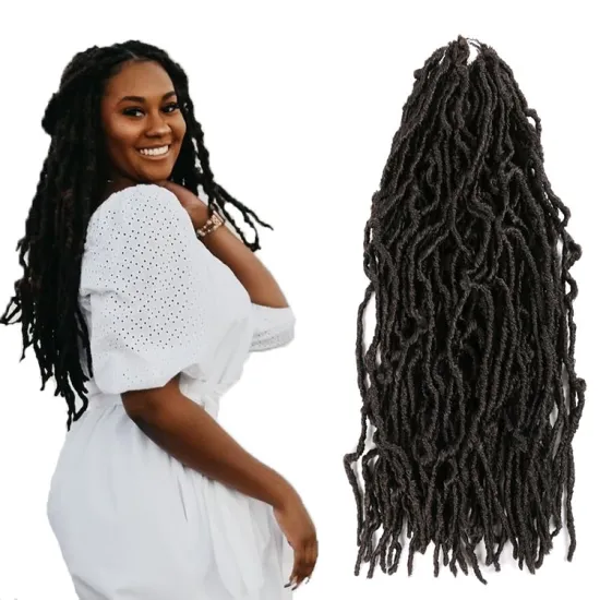 Neo Locs Crochet Hair Extensions Neo Locs Curly Braiding Hair Solid And Mix Color Synthetic Fiber 18 Inch Brown Bug White