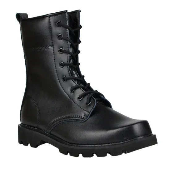 Durable Steel Toe Leather Tactical Boots with Rubber Sole - Hot Seller