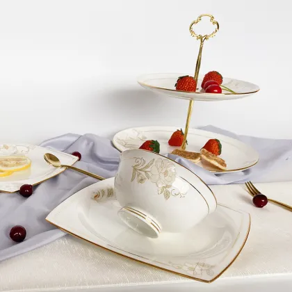 2020 hot sale crockery set tableware ceramic fine bone china dinnerware sets tableware luxury porcelain