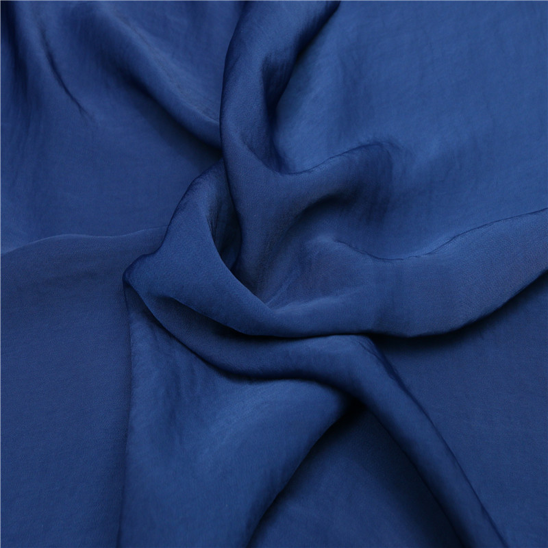 Navy Blue Suede Fleece Dyed Polyester Chiffon Fabrics