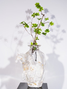 Transparent Flat Plains Vase Crystal Decoration Vase