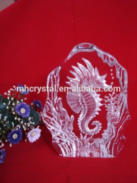 unique crystal sea horse iceberg sculpture MH-10085