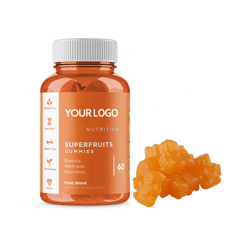 OEM ODM Factory Supplier Custom Flavor Organic Superfruits Gummies Vegan For Immunity Support