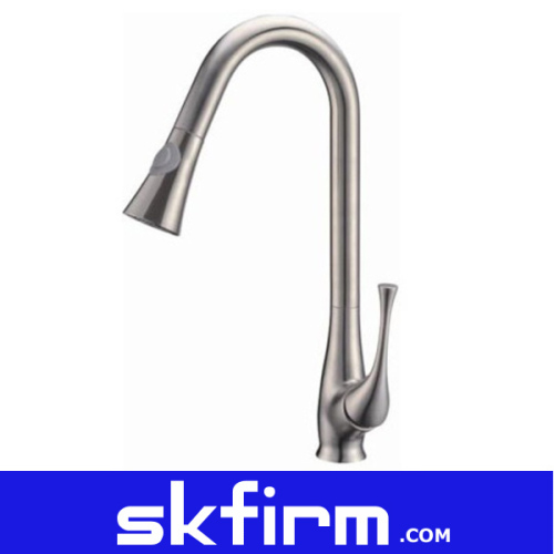 Pull out Spray Swivel Spout Kitchen Sink Faucet Brushed Nickel (SK-KM031)