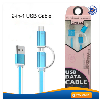 AWD004 High Quality And Cheap Micro Cable 2 in 1 usb cable for iPhone and Android
