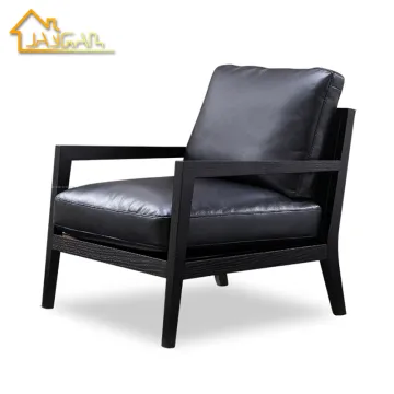 Black Leather Occasional Chair for Modern Living Room Comfort