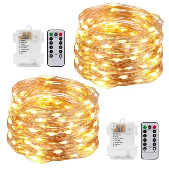 Waterproof Timer Remote Control Copper Wire LED String Lights for Bedroom Wedding Festival Decoration