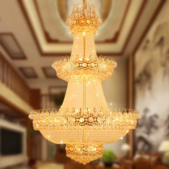 Modern Luxury Round Crystal LED Chandelier for Restaurant Lobby