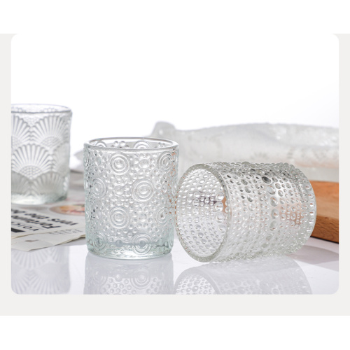 Taza de vela de vidrio personalizada Copa de almacenamiento de aromaterapia de vidrio