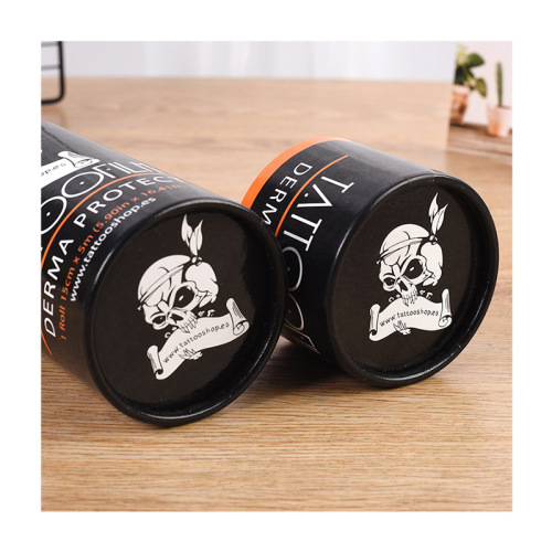 Tattoo Packaging Round Black Custom Paper Tube Box