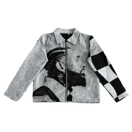 Customizable Men's Heavyweight Woolen Jacquard Tapestri Jacket