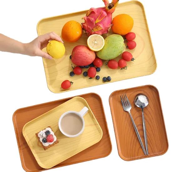 Mock Wood Grain Pallet Serving Trays: Multi-Purpose Decor, Storage, and Presentation Solutions for Cottage Cheese, Fruits, and Tea Cups