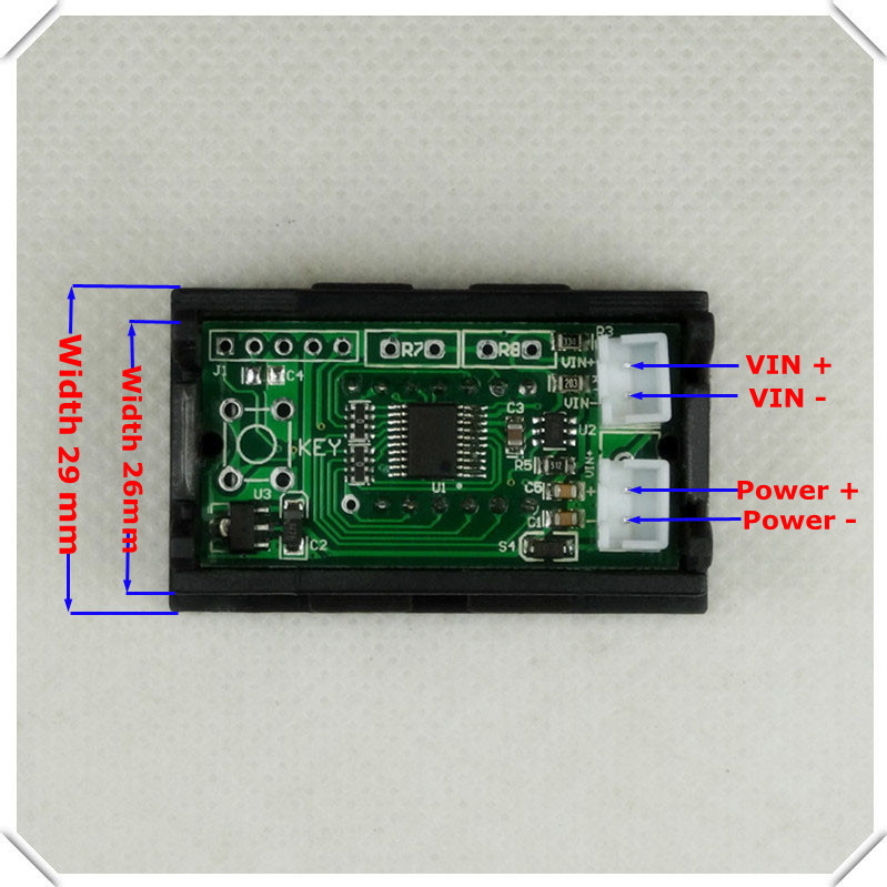 RD 4 Wires 0.36" Variable Precision DC 0-33 V Digital Voltmeter voltage panel meter led display Color [ 4 pieces / lot]