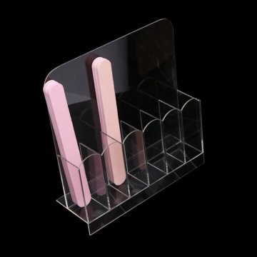 Nail Tool Box Holder Case for Bits, Heads, and Displays: Mixed Crystal Plastic Nail File Stand with Brush Display