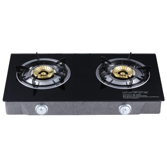 Tempered Glass Gas Cooking Stove With Double Burner For Home Kitchen Cooker