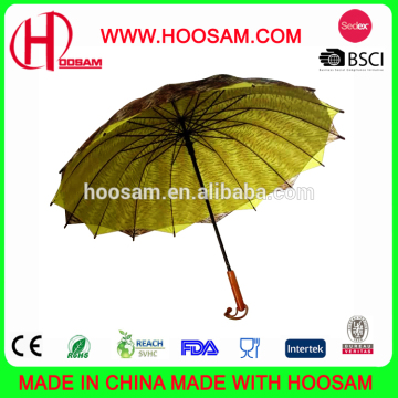 16K double layer straight ladies flower umbrella