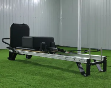 Aluminum Pilates Reformer: White Compact Home Equipment for Reformer Pilates