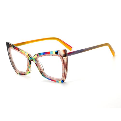Multicolor Patchwork Lamination Acetate Glasses