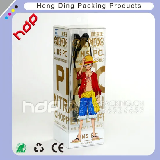 Customized soft crease rectangular clear plastic box for sunglasses