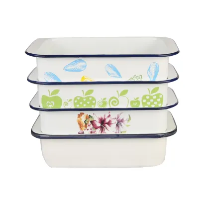 Rectangle Bakeware Comal Baking Ware BBQ Grill Cake Pan Enamel Ware
