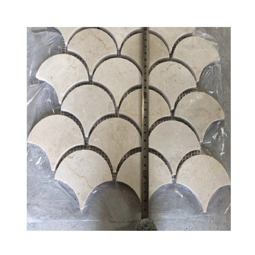 Beige Marble Mosaic Fan Shape Tiles