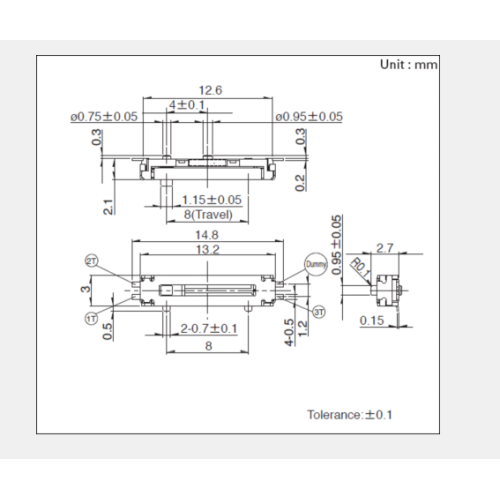 Schiebepotentiometer der Serie RS08U