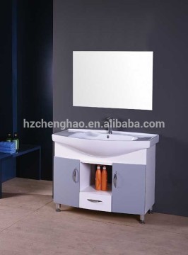 Modern Cheap Floor Mounted PVC Bathroom Vanity Cabinet, Hot Sale PVC Bathroom Cabinet With Mirror