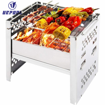 Portable Stainless Steel Wood Burning Stove for BBQ and Outdoor Camping