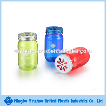 hot sell 16oz plastic colored storage jar with lid